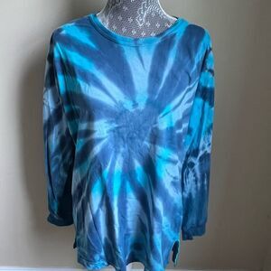 Comfort Colors Blue Long Sleeve Tie Dye Shirt Sz Medium